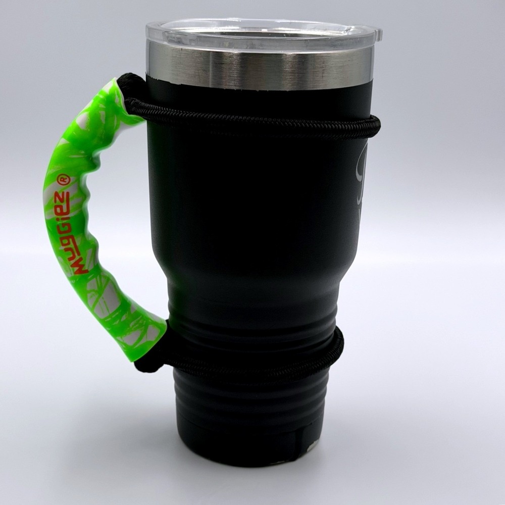 Muggiez Neon Green Marbled Paracord Handle for 30 oz Tumbler Mug Accessory